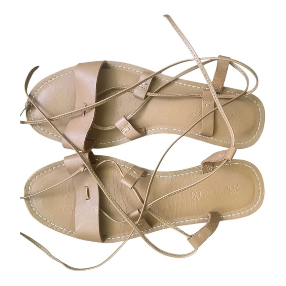 Madewell Boardwalk brown leather boho lace-up sandals Women 7 gladiator style - Picture 3 of 9